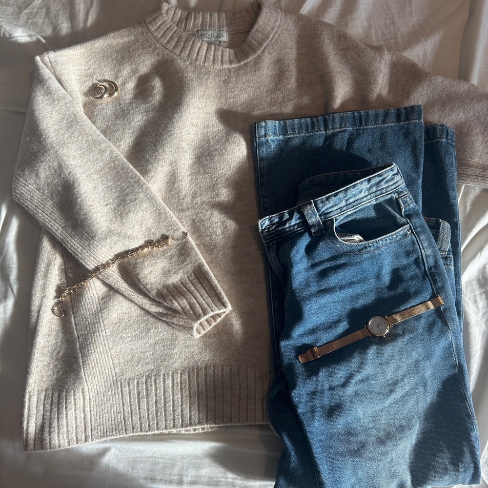 Rachel Zoe Cream Knit Sweater